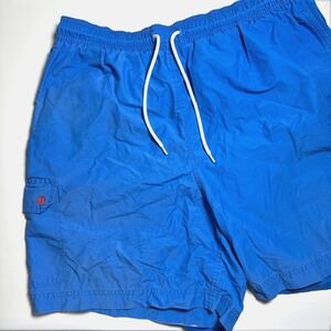 Brooks Brothers 346 Cargo Swim Trunks Blue Mens XL Mesh Lined Golden Fleece Logo
